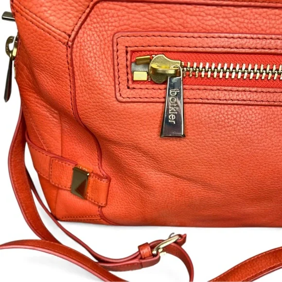 Botkier red Orange Leather Handbag satchel quiet luxury crossbody purse - Picture 2 of 11